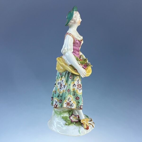(Clearance) C18th Derby Porcelain Figure of a Flower Girl - Image 10
