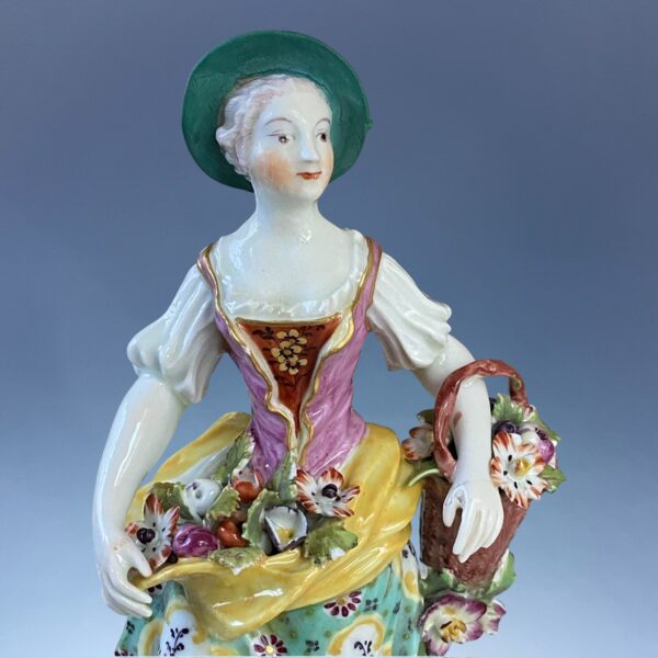 (Clearance) C18th Derby Porcelain Figure of a Flower Girl - Image 14