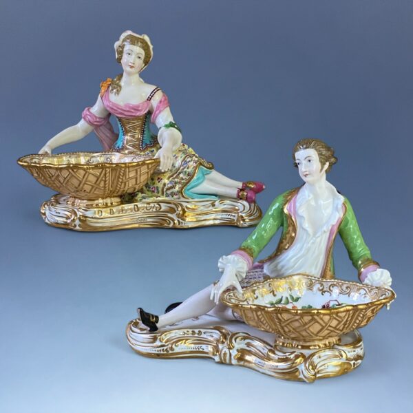 C19th MINTON - A Fine Pair of Figures with Sweetmeat Bowls. - Image 18