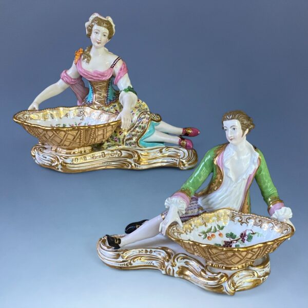 C19th MINTON - A Fine Pair of Figures with Sweetmeat Bowls. - Image 19