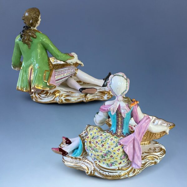 C19th MINTON - A Fine Pair of Figures with Sweetmeat Bowls. - Image 17