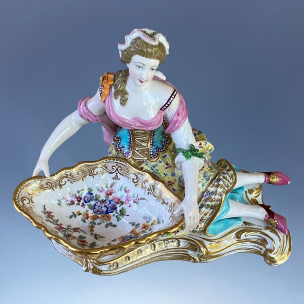 C19th MINTON - A Fine Pair of Figures with Sweetmeat Bowls. - Image 2