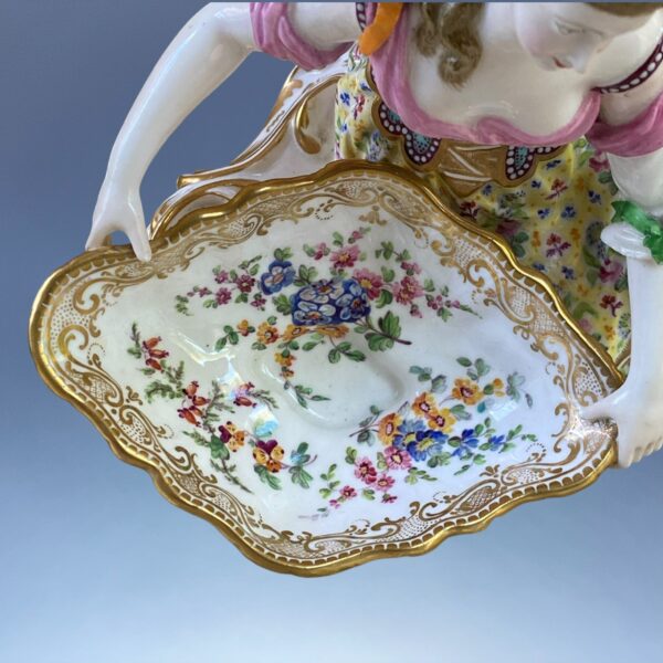 C19th MINTON - A Fine Pair of Figures with Sweetmeat Bowls. - Image 3