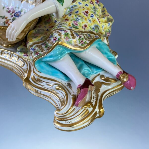 C19th MINTON - A Fine Pair of Figures with Sweetmeat Bowls. - Image 4