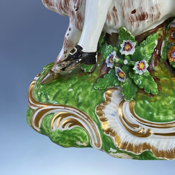 (Clearance) C19th DERBY Large Figure - Welch Tailor Riding a Goat - Image 2