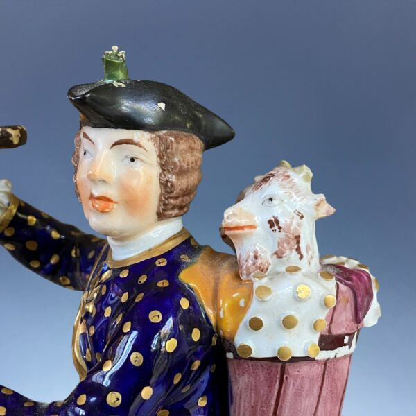 (Clearance) C19th DERBY Large Figure - Welch Tailor Riding a Goat - Image 3