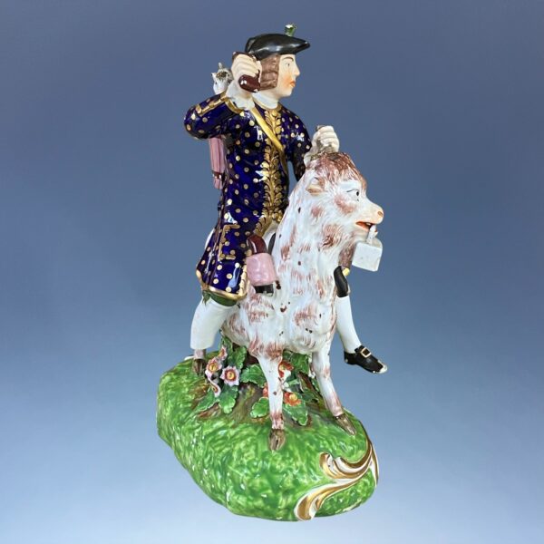 (Clearance) C19th DERBY Large Figure - Welch Tailor Riding a Goat - Image 5