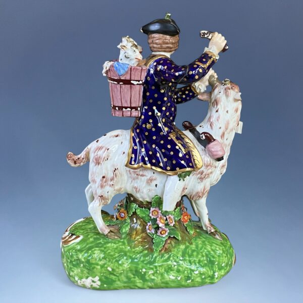 (Clearance) C19th DERBY Large Figure - Welch Tailor Riding a Goat - Image 14