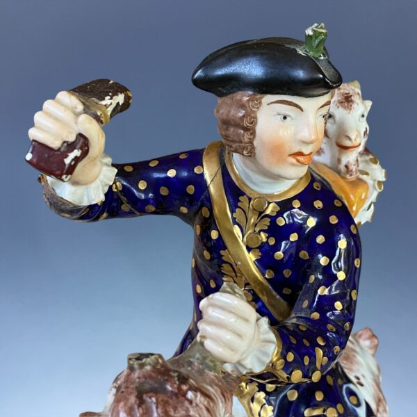 (Clearance) C19th DERBY Large Figure - Welch Tailor Riding a Goat - Image 10