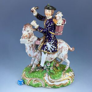 (Clearance) C19th DERBY Large Figure - Welch Tailor Riding a Goat