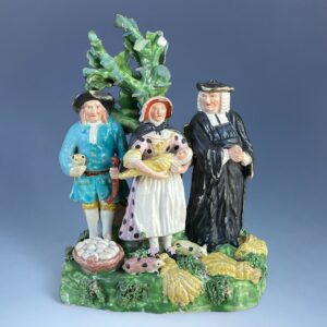(Clearance)  Early Staffordshire Pottery - TITHE PIG GROUP af