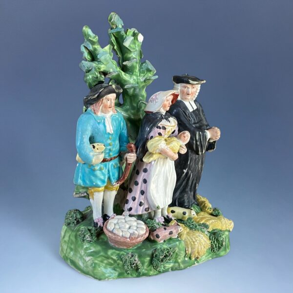 (Clearance)  Early Staffordshire Pottery - TITHE PIG GROUP af - Image 11