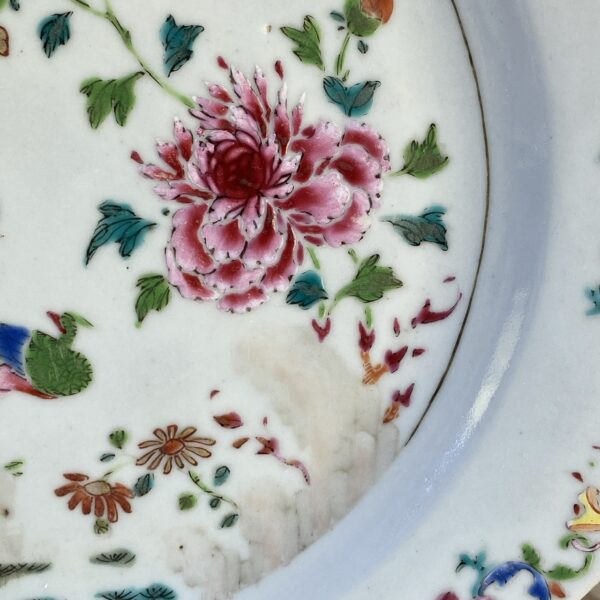 Chinese Export ‘Famille Rose’ Octagonal Plate - Peacock Pattern (a) - Image 12