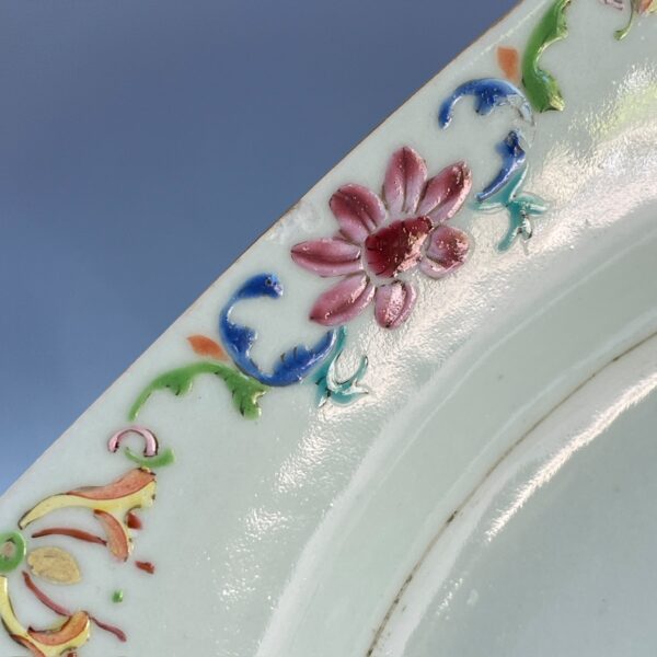 Chinese Export ‘Famille Rose’ Octagonal Plate - Peacock Pattern (a) - Image 2