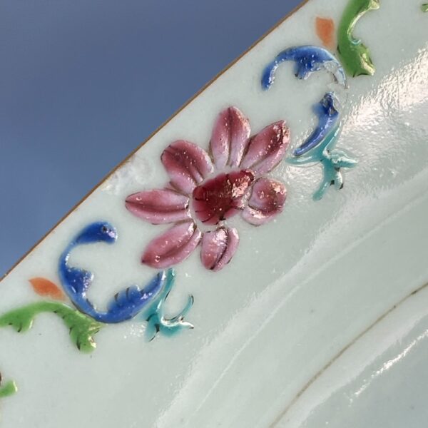 Chinese Export ‘Famille Rose’ Octagonal Plate - Peacock Pattern (a) - Image 3