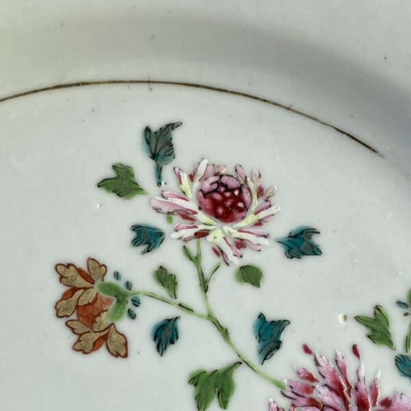 Chinese Export ‘Famille Rose’ Octagonal Plate - Peacock Pattern (a) - Image 10