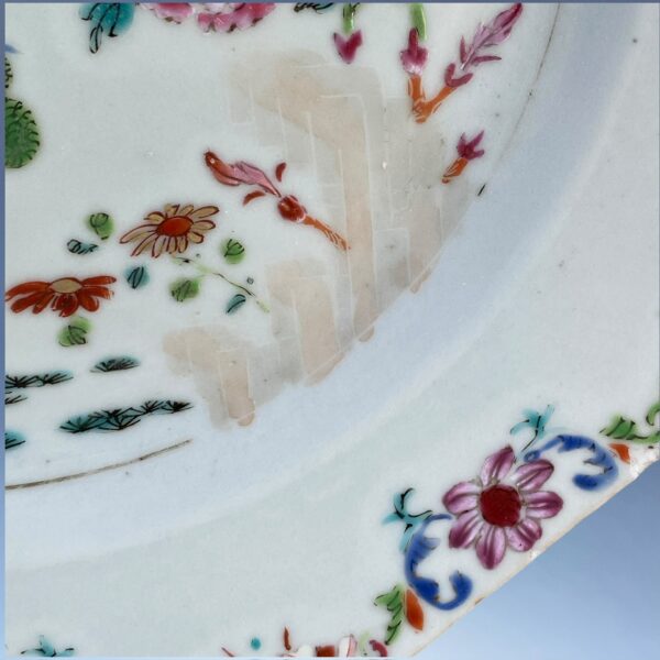 Chinese Export ‘Famille Rose’ Octagonal Plate - Peacock Pattern (b) - Image 2