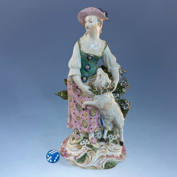(Clearance) Derby Porcelain Figure - Shepherdess. (a)