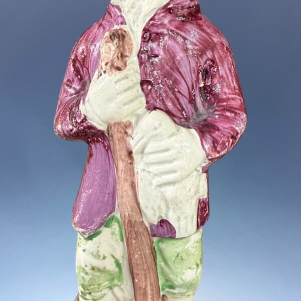 Early Staffordshire Pottery Figure of a Hunter Holding a Duck - Image 6