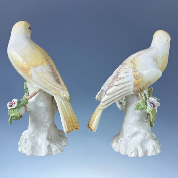 Unusual Pair of 18th Century Derby Porcelain Canaries - Image 4