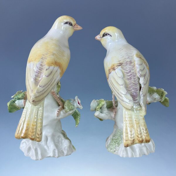 Unusual Pair of 18th Century Derby Porcelain Canaries - Image 5