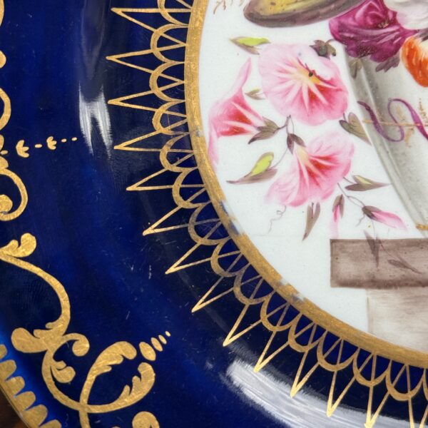 Early Coalport Porcelain Plate (18476) Fruit & Flowers in a Basket - Image 5