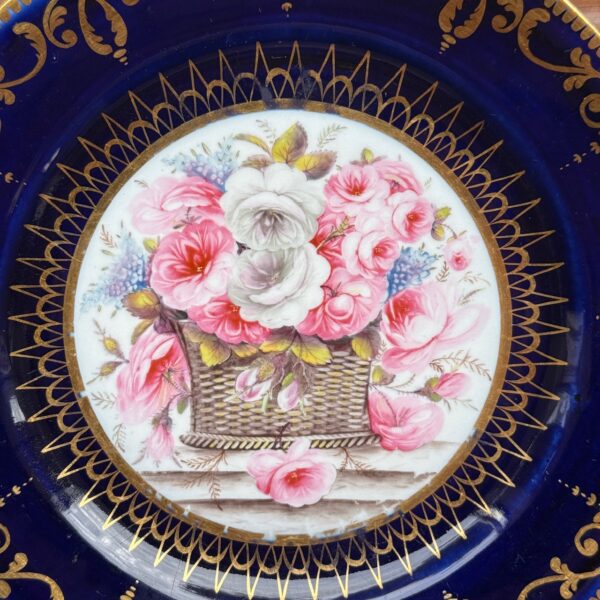 Early Coalport Porcelain Plate (18480) Roses in a Basket - Image 4