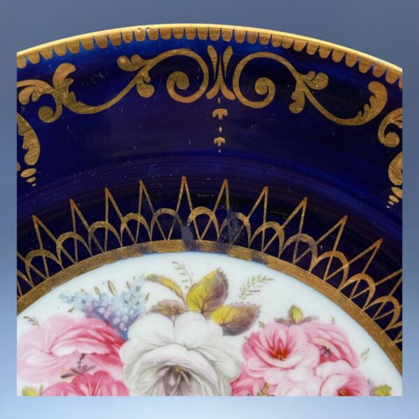 Early Coalport Porcelain Plate (18480) Roses in a Basket - Image 6