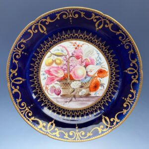 Early Coalport Porcelain Plate (18481) Flowers in a Basket