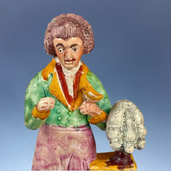 Rare early Staffordshire Figure of a ‘London Barber’ - Image 7