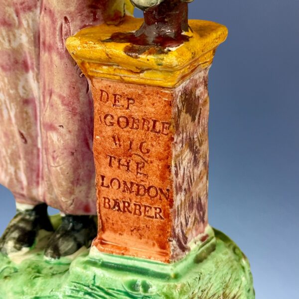 Rare early Staffordshire Figure of a ‘London Barber’ - Image 3