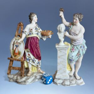 (Clearance) Pair of Miniature Figures Emblematic of Art.