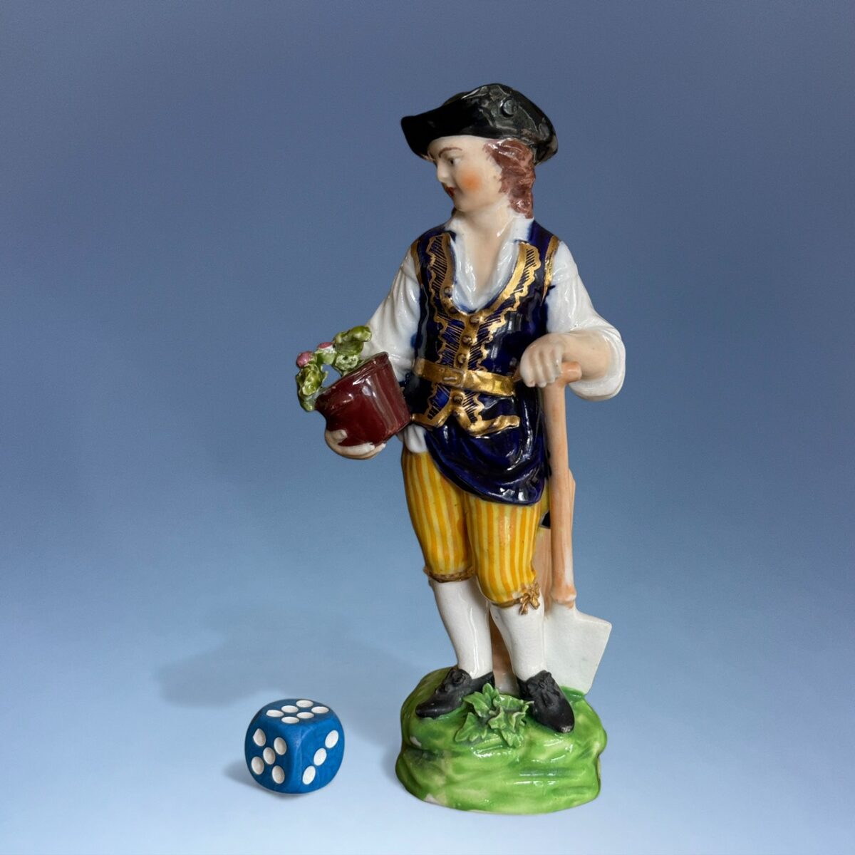 Bloor Derby Porcelain Small Figure of a Gardener