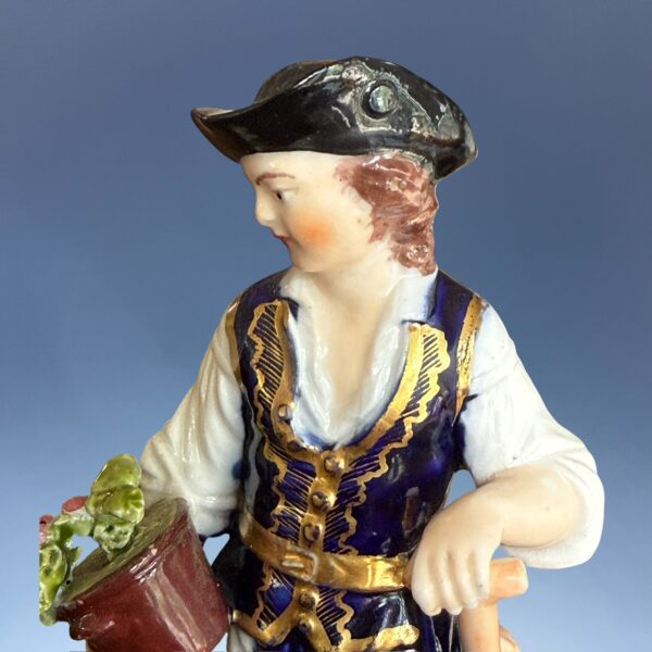 Bloor Derby Porcelain Small Figure of a Gardener - Image 3