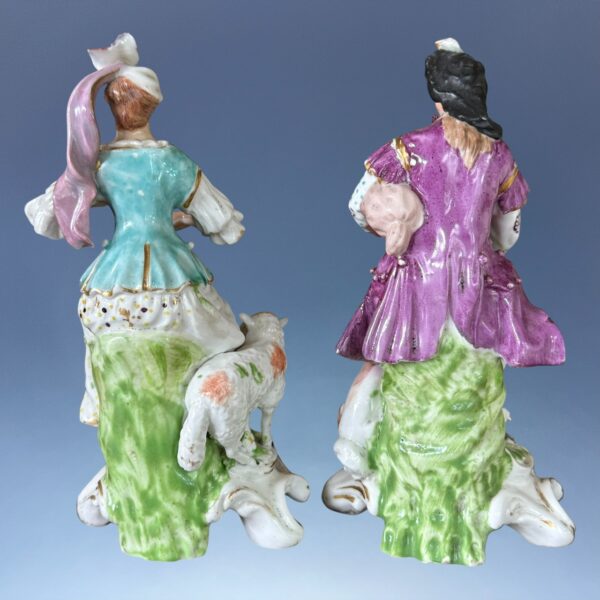 Pair of Derby Porcelain figures - Shepherd & Shepherdess Musicians - Image 9