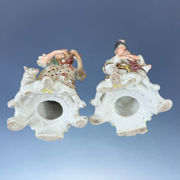 Pair of Derby Porcelain figures - Shepherd & Shepherdess Musicians - Image 5