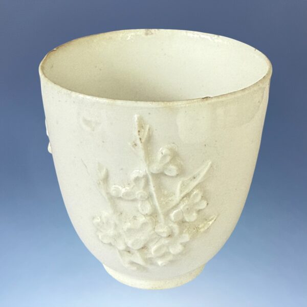 C18th BOW Coffee Cup - Prunus Relief Sprigs. - Image 4