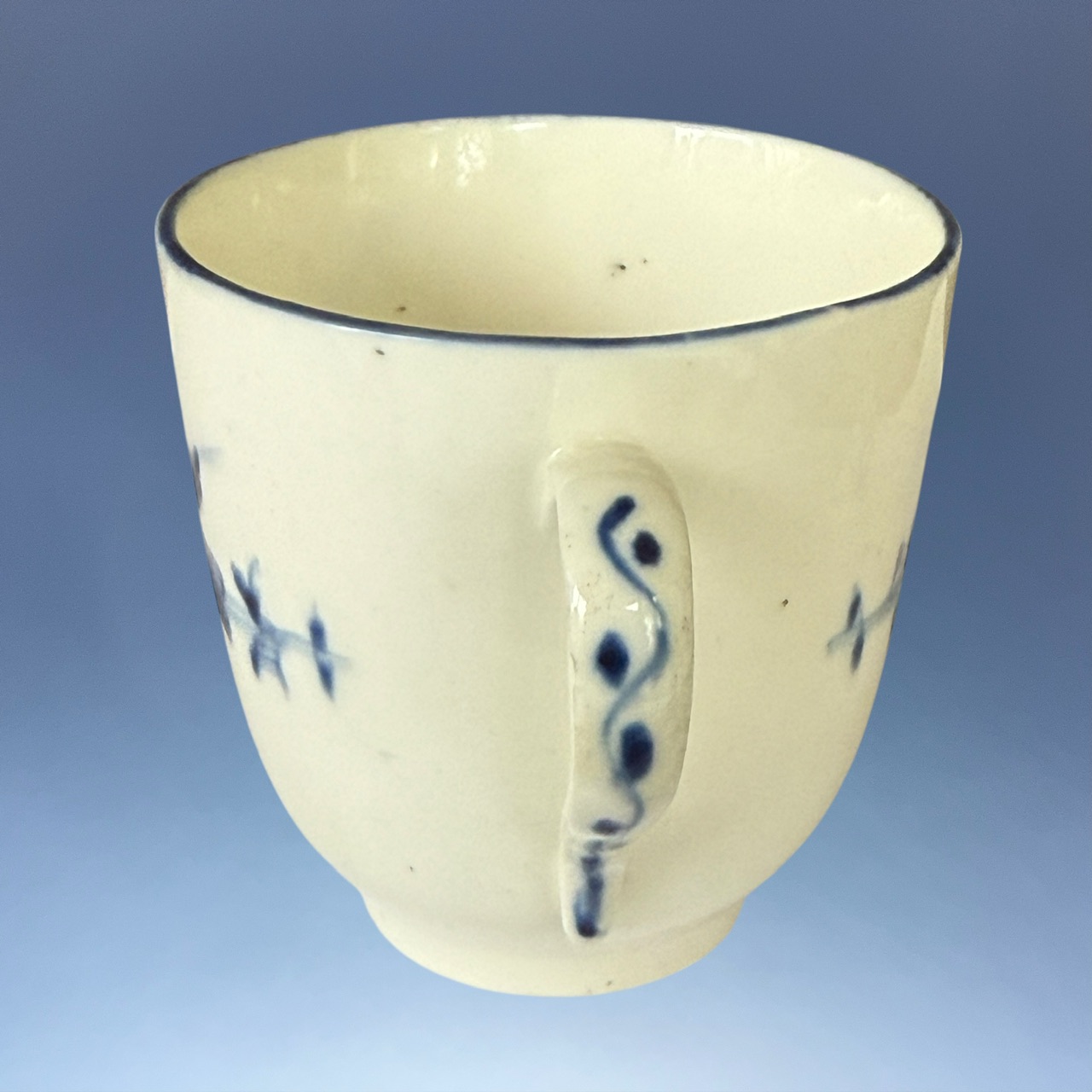 C18th French Soft Paste Porcelain Coffee Cup -Chantilly. - Image 8