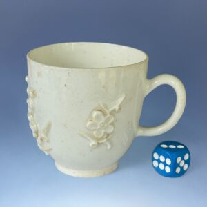 C18th BOW Small Coffee Cup - Prunus Relief Sprigs.