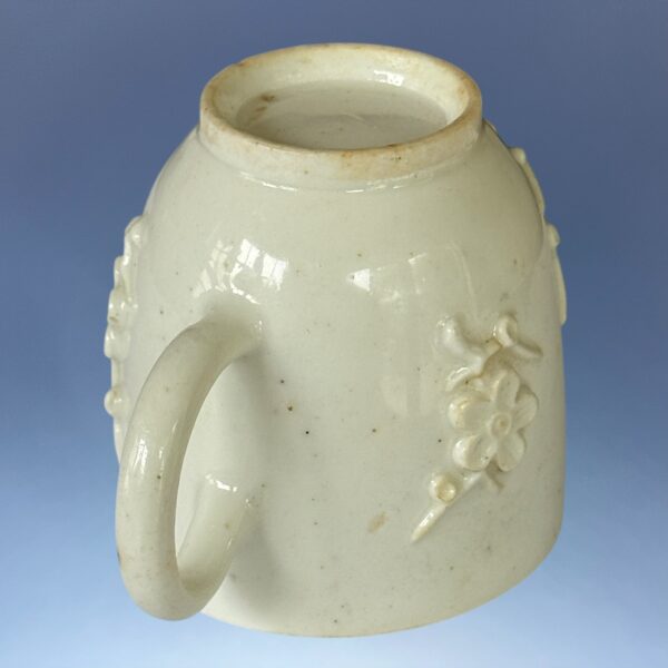 C18th BOW Small Coffee Cup - Prunus Relief Sprigs. - Image 6