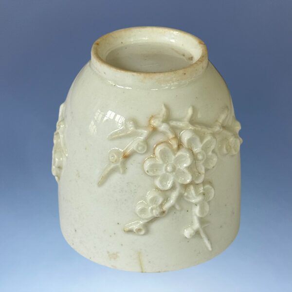 C18th BOW Small Coffee Cup - Prunus Relief Sprigs. - Image 5