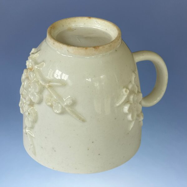 C18th BOW Small Coffee Cup - Prunus Relief Sprigs. - Image 4