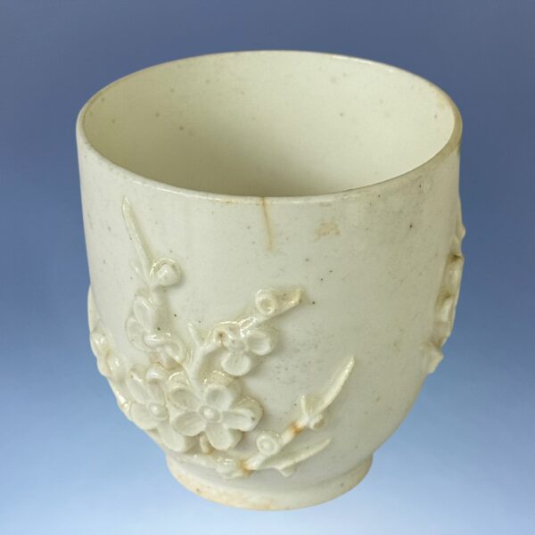 C18th BOW Small Coffee Cup - Prunus Relief Sprigs. - Image 2