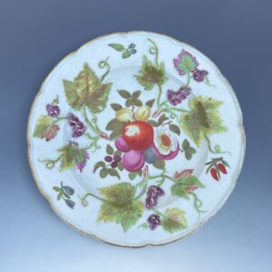 C18th BOW Porcelain Pate - Fruiting Vines & Cut Fruit