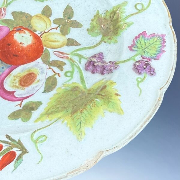 C18th BOW Porcelain Pate - Fruiting Vines & Cut Fruit - Image 8