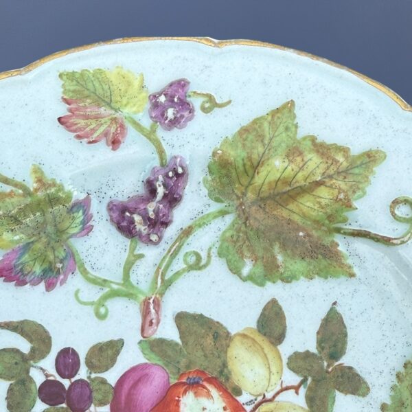 C18th BOW Porcelain Pate - Fruiting Vines & Cut Fruit - Image 10