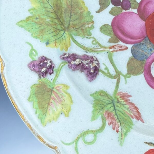 C18th BOW Porcelain Pate - Fruiting Vines & Cut Fruit - Image 11