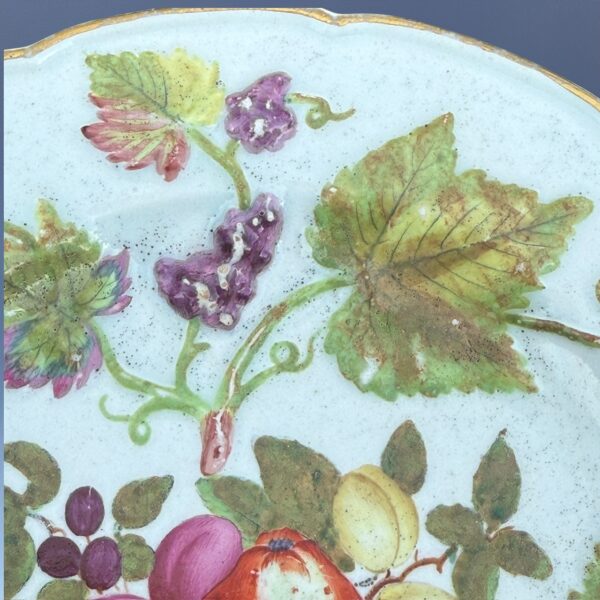 C18th BOW Porcelain Pate - Fruiting Vines & Cut Fruit - Image 6