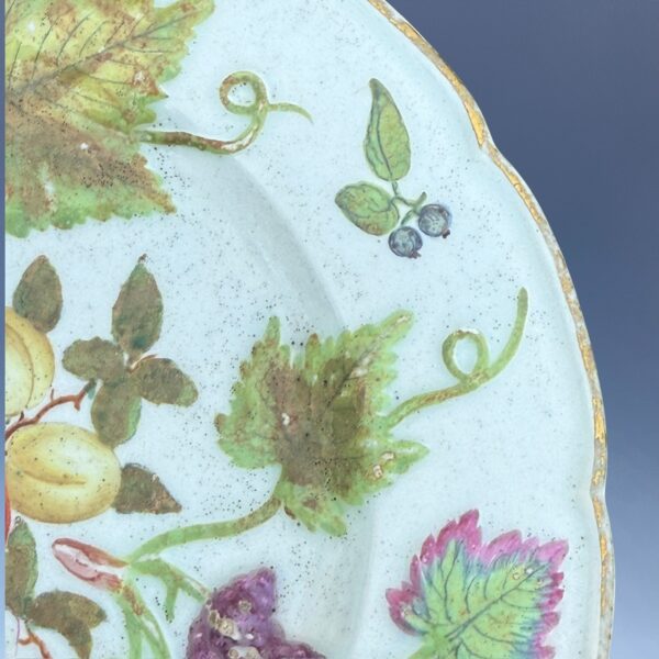 C18th BOW Porcelain Pate - Fruiting Vines & Cut Fruit - Image 5