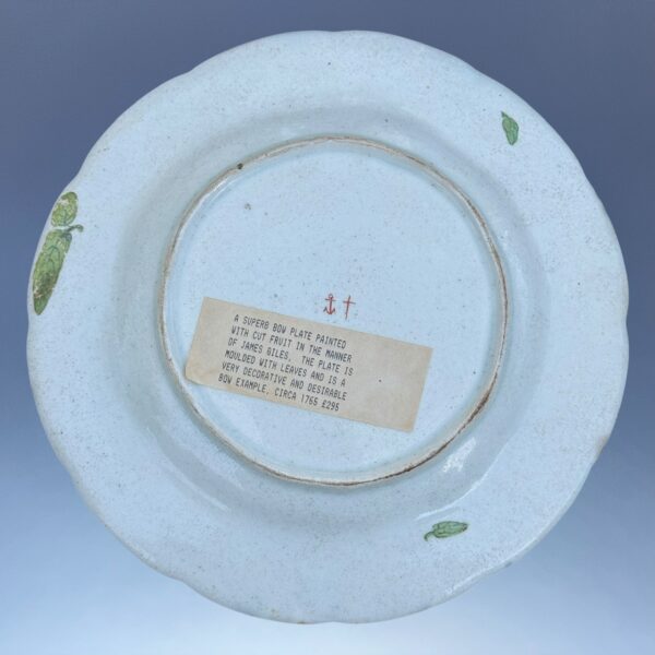 C18th BOW Porcelain Pate - Fruiting Vines & Cut Fruit - Image 4
